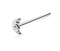 Crescent Moon Shaped Silver Straight Nose Stud NSKA-640